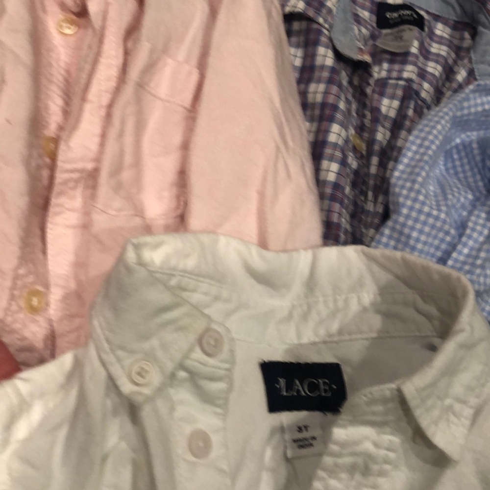 8 Long-sleeved button-up shirts 3T - Picture 4 of 7